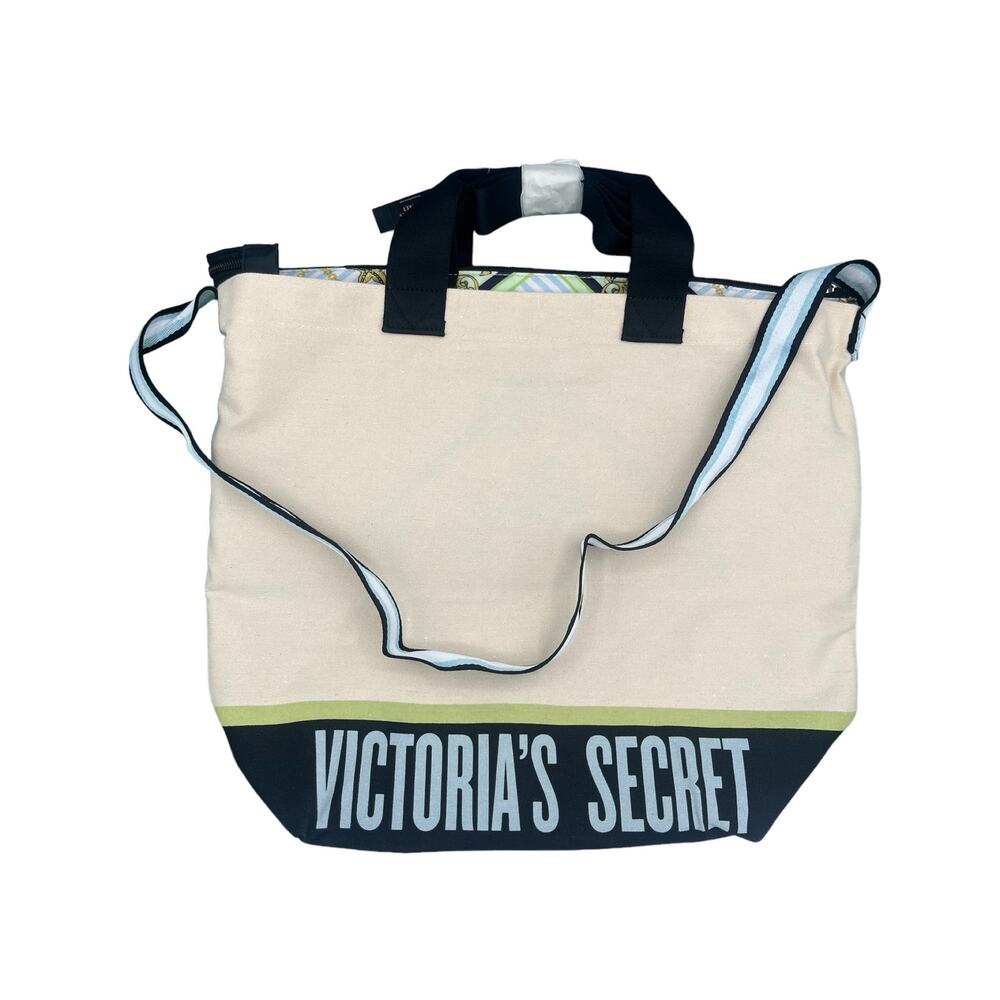 NWT Victoria’s Secret Canvas & Insulated Cooler Bag Beach Tote 2 In 1 Bag Zipper